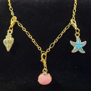 🧵Handmade🧵 Gold Plated Ocean Charm Bracelet